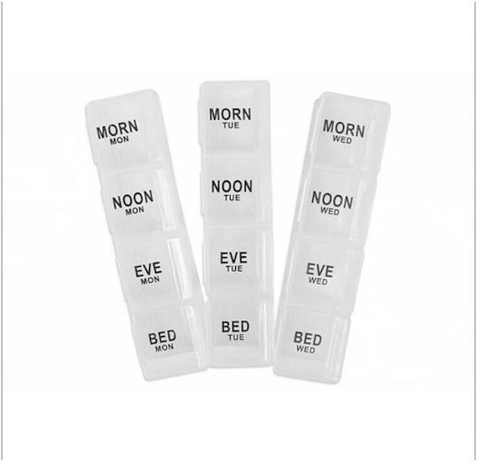 Weekly Pill Organizer 28 Compartments Transparent 1 Piece 5omo89
