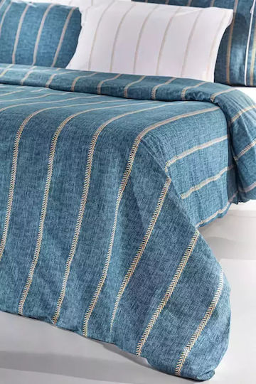 Guy Laroche Bettwäsche-Set Überdoppel mit Gummiband 170x200+32cm. Beverly Denim 4Stück