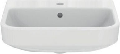 Ideal Standard I.life Space Επιτοίχιος Κρεμαστός / Επικαθήμενος Νιπτήρας Πορσελάνης 50x37x15cm Λευκό