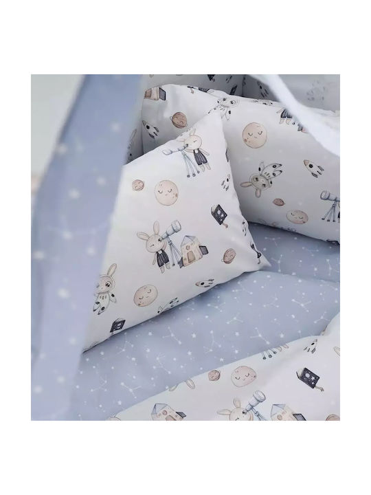 Vesta Home Set Baby Cradle Cotton Sheets Astra Blue 70x125cm 3 Pieces