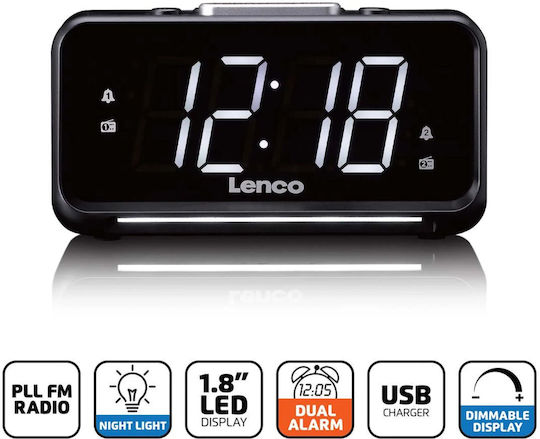 Lenco Lenco Digital Tabletop Clock LED Black CR-28BK