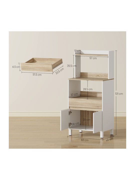 Unterschrank für Ofen White 60x40x131cm