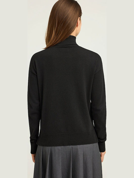 Women's Sweater Cotton Turtleneck Black