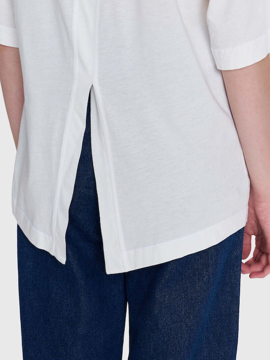 Women's Cotton Short Sleeve Top White 81039126 Off White