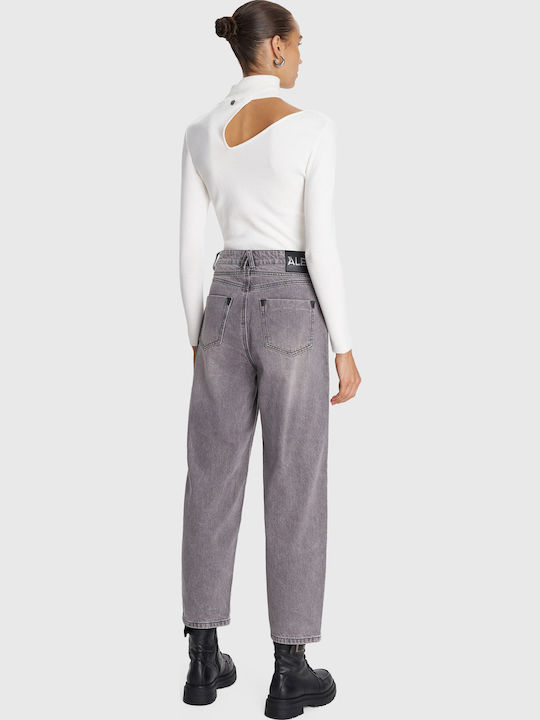Hoch tailliert Damenjeans Gray