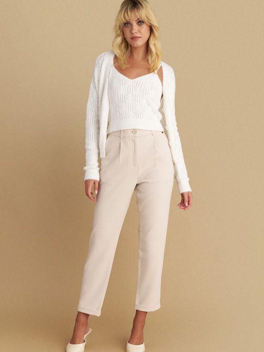 attrattivo Damen Stoff Hose Beige