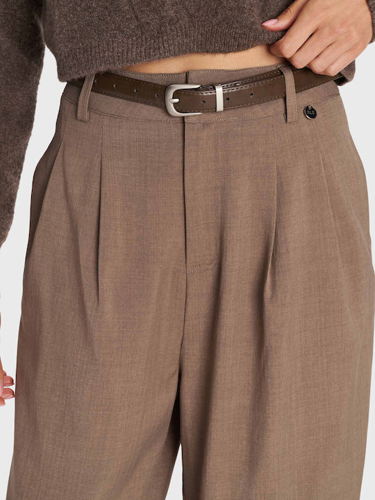 Damen Stoff Hose Brown