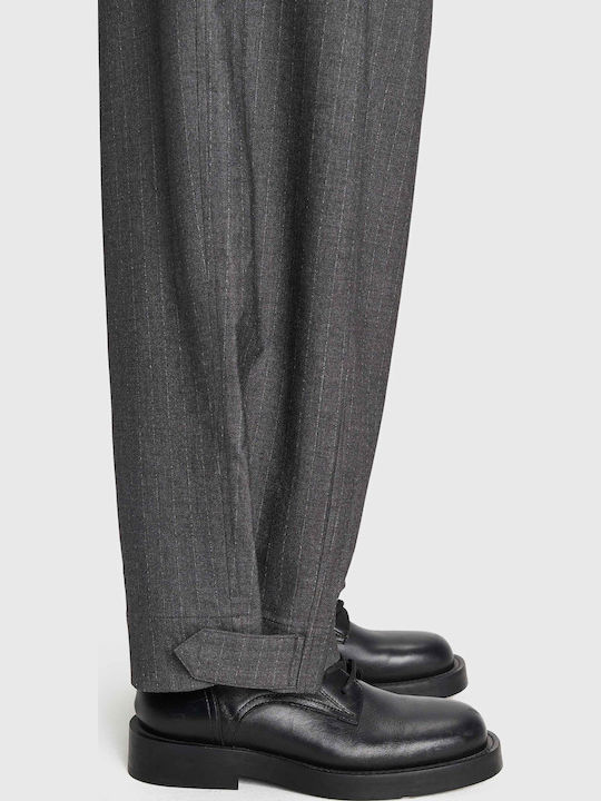 Dama Tesatura Pantaloni Cu dungi Gray