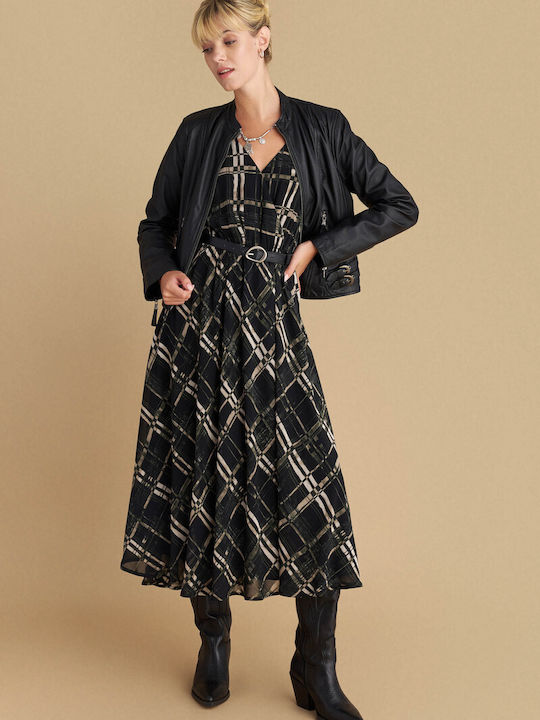 Maxi Damenkleid Langärmelig Schwarz