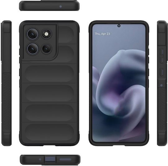 Techsuit Umschlag Rückseite Silikon Schwarz (Moto G86)