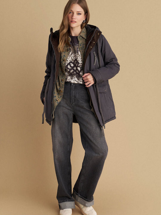 Damen Parka Jacke für Winter Gray