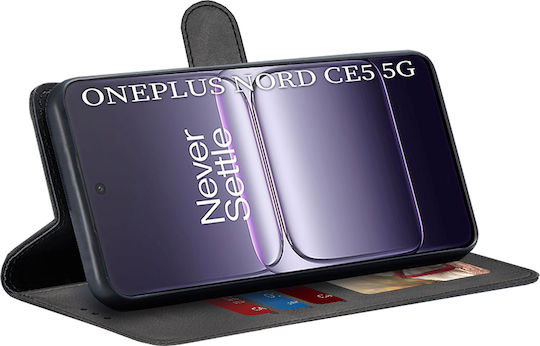 Techsuit Книга Изкуствена кожа / Силикон Черен (OnePlus Nord CE5)