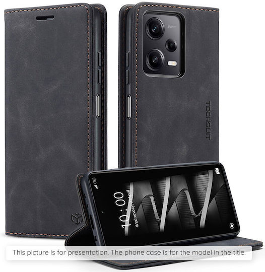 Techsuit Buchen Sie Silikon / Synthetisches Leder Schwarz (OnePlus Nord 5)