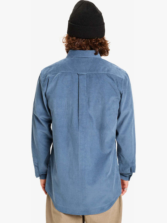 Smoke Trail Long-sleeved Corduroy Shirt China Blue