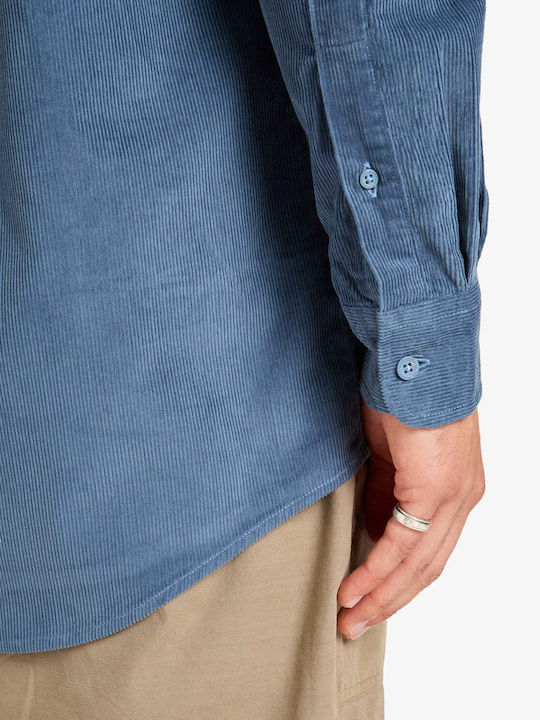 Smoke Trail Long-sleeved Corduroy Shirt China Blue