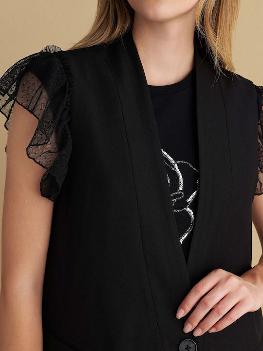 Long Women's Vest Black
