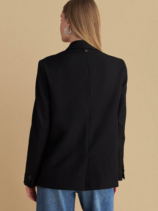 attrattivo Women's Double Breasted Blazer Black