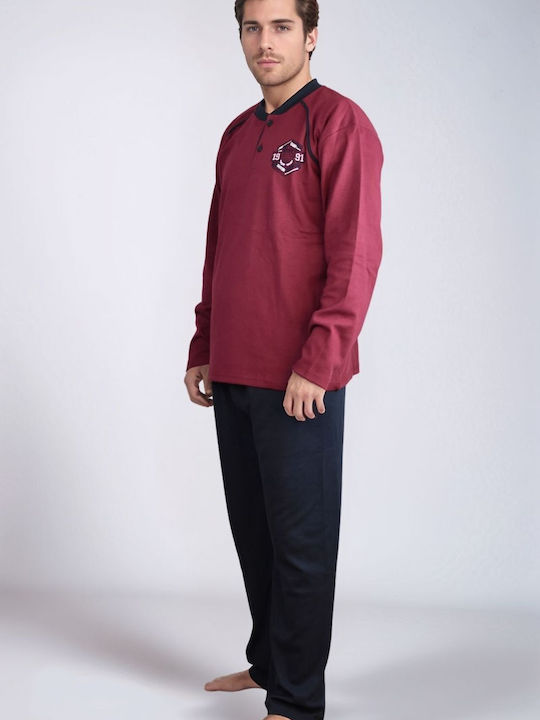 Rimoli Men's Winter Pajamas Set Bordeaux