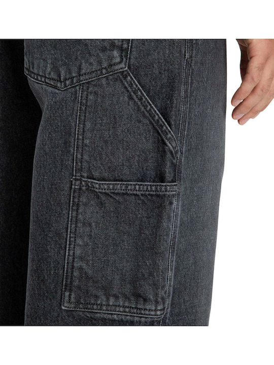 Worker Men's Jeans Pants with Loose Baggy Fit Black