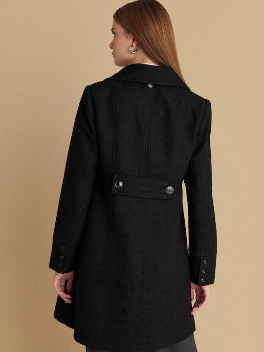 Damen Black Kurzmantel