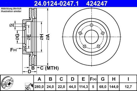 Nissan Juke F15 Ate 24012402471 Brake Disc