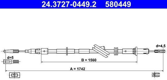 Cablu de frână de mână Mercedes-benz Cls C219 Ate 24372704492