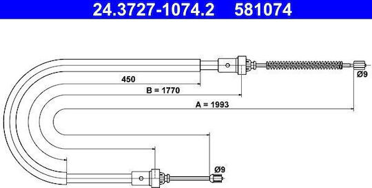 Handbrake Cable Dacia Logan Express Fs Ate 24372710742