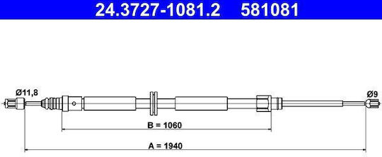 Handbrake Cable Renault Megane Iii Grandtour Kz0 1 Ate 24372710812