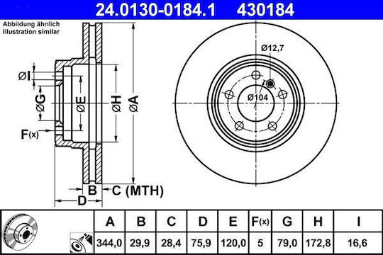 Brake Disc Land Rover Range Rover Iii Lm Ate 24013001841