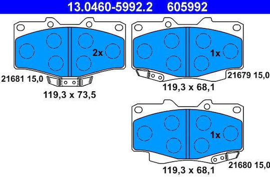 Toyota Hilux Ii Pick-up Ln8 Rn5 Ln6 Yn6 Yn5 Ln5 Rn6 Ate Brake Pads 13046059922