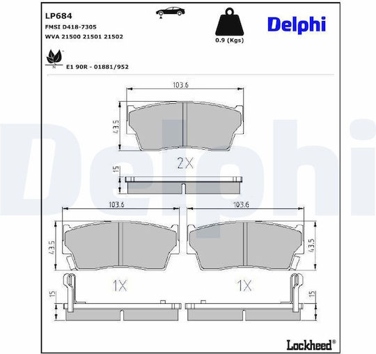 Delphi Σετ Τακάκια για Volkswagen Santana