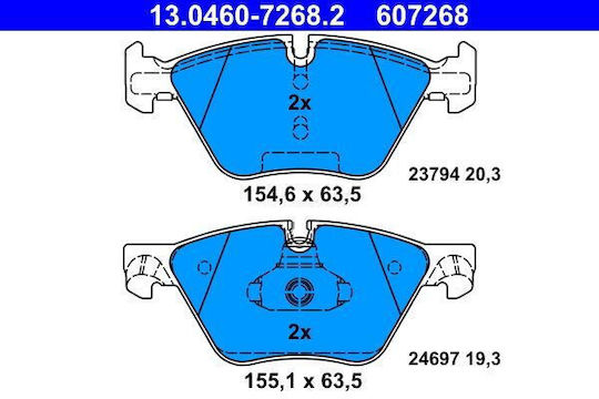 Bmw 5 F10 F18 Ate 13046072682 Brake Pads
