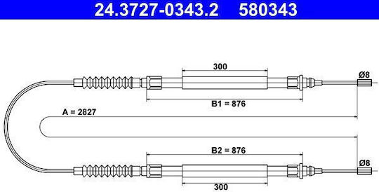 Cablu de frână de mână Citroen Jumper Bus 244 Z Ate 24372703432