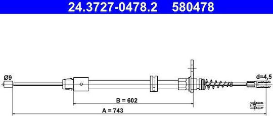 Hand Brake Cable Mercedes-benz C-class Coupe C204 Ate 24372704782