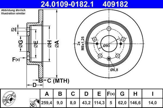 Brake Disc Suzuki Sx4 S-cross Ate 24010901821