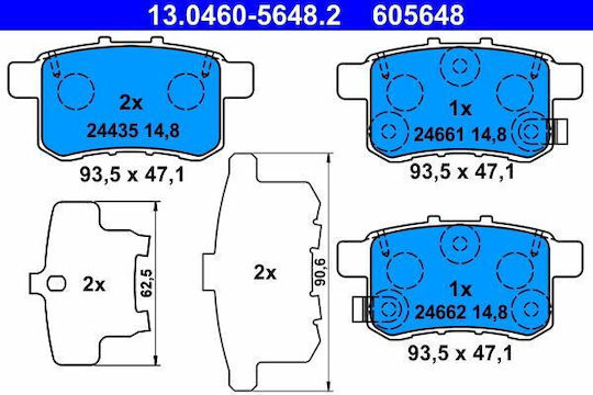 Brake Pads Honda Accord Viii Ate 13046056482