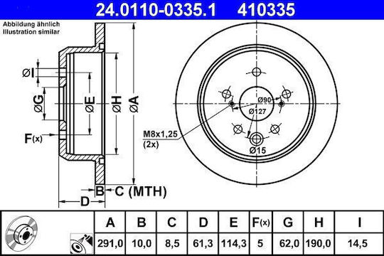Disc de frână ATE pentru Lexus IS II GSE2 ALE2 USE2 24011003351