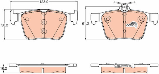 Trw Rear Brake Pads Set Audi A3 Q2 Q3 Tt Seat Ateca Leon Skoda Kodiaq Vw Arteon Height 56.2mm Width 123.0mm Thickness 16.2mm