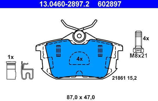 Brake Pads Mitsubishi Colt Vi Z3 A Z2 A Ate 13046028972