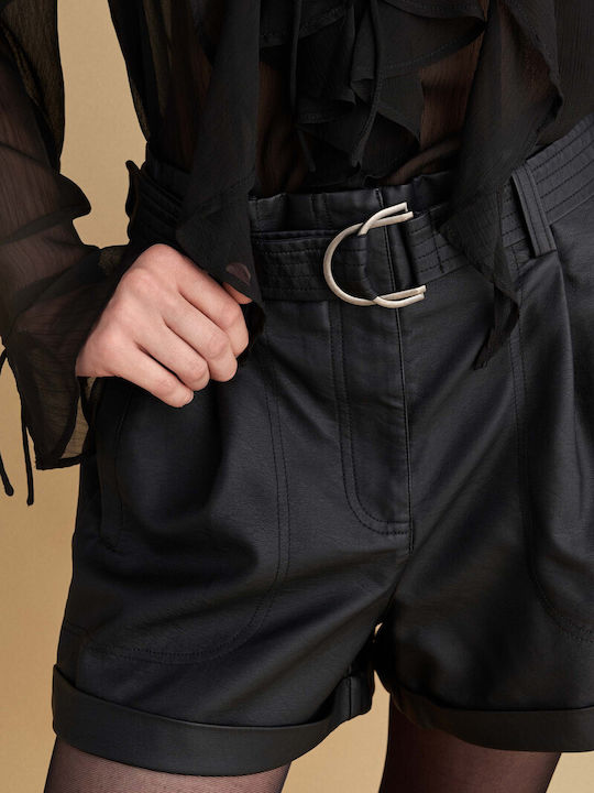 Women's Leather Shorts Black
