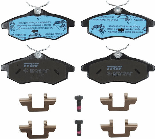 Trw Front Brake Pad Set Caliper Guide Bolt Supplements Citroen C2 C3 1.1-1.4d 02.02 Height 53mm Width 122.8mm Thickness 19mm