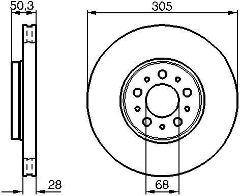 Bosch Brake Discs Front 2pcs for Volvo S60 / S80 / V70 / XC 70