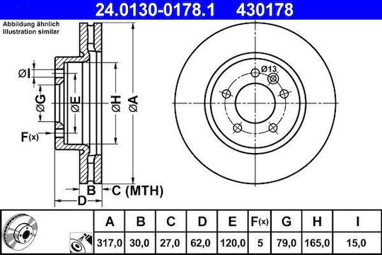 Land Rover Discovery Iii La Taa Ate 24013001781 Brake Disc