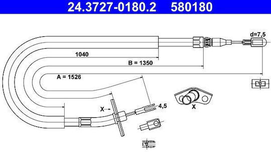 Hand Brake Cable Mercedes-benz Sprinter 4-t Bus 904 Ate 24372701802