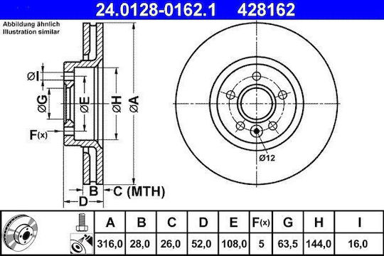 Disc de frână Ford Galaxy Wa6 Ate 24012801621