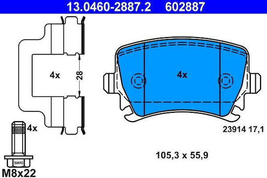 Vw Cc 358 Ate Brake Pads 13046028872