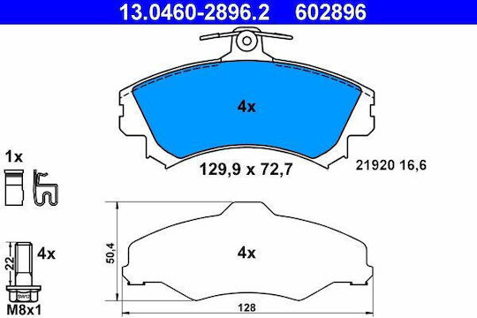 Brake Pads Mitsubishi Colt Czc Cabriolet Rg Ate 13046028962