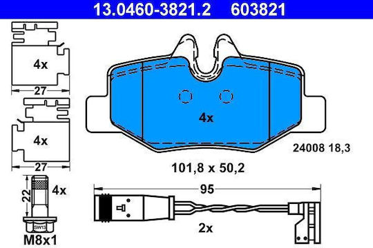 Brake Pads Mercedes-benz Viano W639 Ate 13046038212