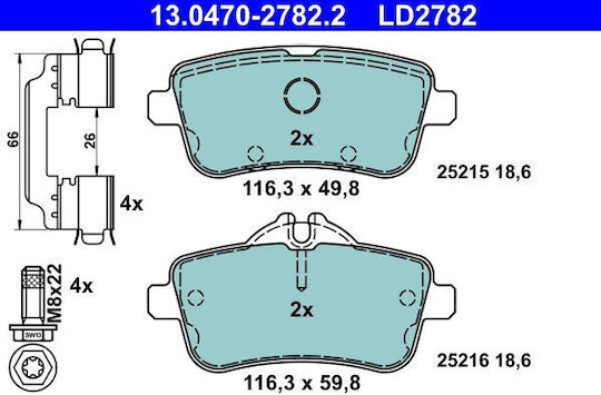 Спирачни накладки Mercedes-benz Gl-class X166 Ate 13047027822