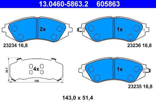 Bremsbeläge Chevrolet Lacetti J200 Ate 13046058632